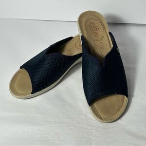 Fly Flot Mesh Slip On Sandals Womens US8 Blue Open Toe Anatomic Italy Comfort
